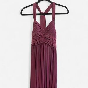 BCBG Plum Halter Gown